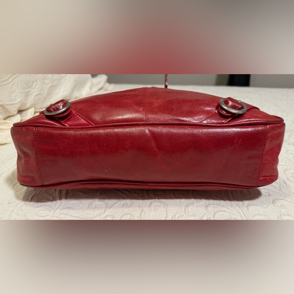 Gently Used LATICO Red Leather Handbag - Picture 6 of 7